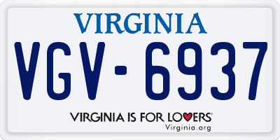 VA license plate VGV6937
