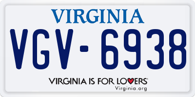 VA license plate VGV6938