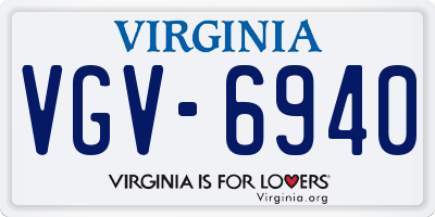 VA license plate VGV6940