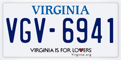 VA license plate VGV6941