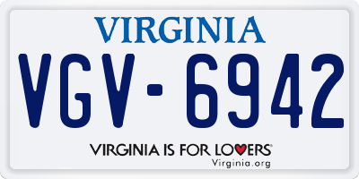 VA license plate VGV6942