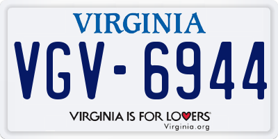 VA license plate VGV6944