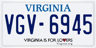 VA license plate VGV6945