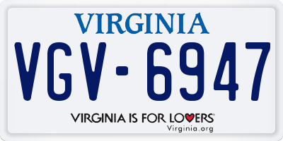 VA license plate VGV6947