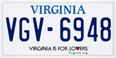 VA license plate VGV6948