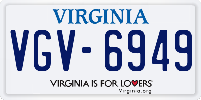 VA license plate VGV6949