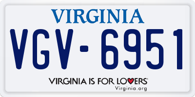 VA license plate VGV6951
