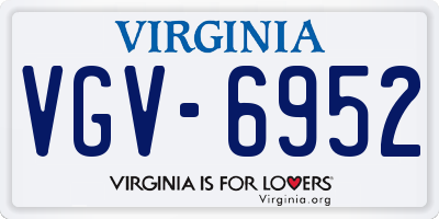 VA license plate VGV6952