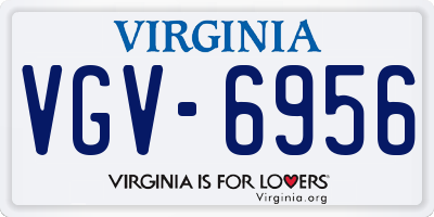 VA license plate VGV6956