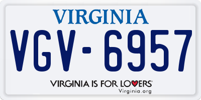 VA license plate VGV6957