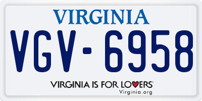 VA license plate VGV6958