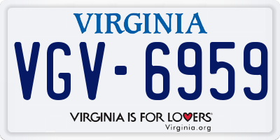 VA license plate VGV6959
