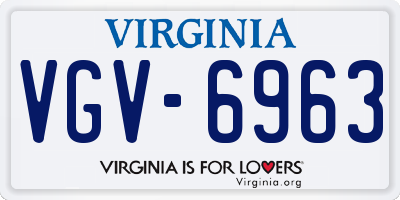VA license plate VGV6963