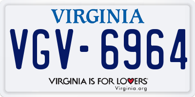 VA license plate VGV6964