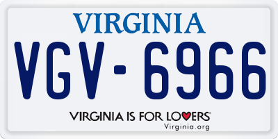 VA license plate VGV6966