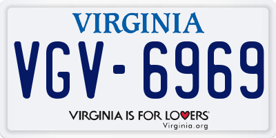VA license plate VGV6969