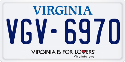 VA license plate VGV6970