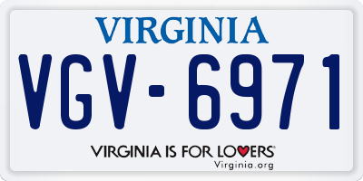 VA license plate VGV6971