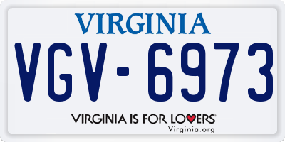 VA license plate VGV6973