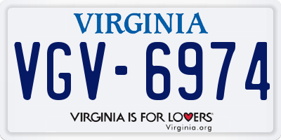 VA license plate VGV6974