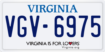 VA license plate VGV6975