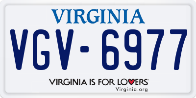 VA license plate VGV6977