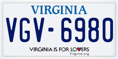VA license plate VGV6980