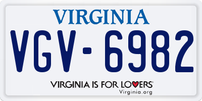VA license plate VGV6982