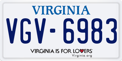 VA license plate VGV6983