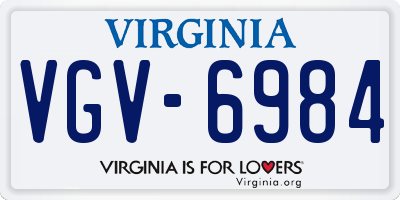 VA license plate VGV6984