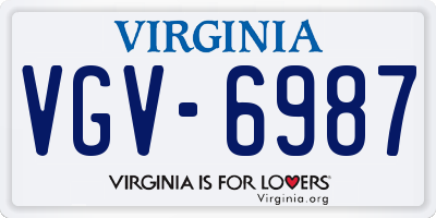 VA license plate VGV6987