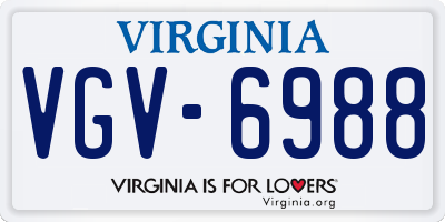 VA license plate VGV6988