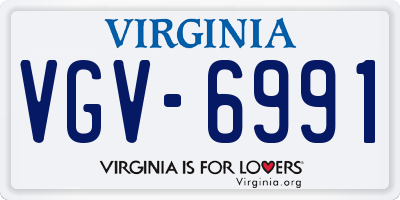 VA license plate VGV6991
