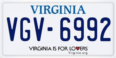 VA license plate VGV6992