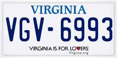 VA license plate VGV6993