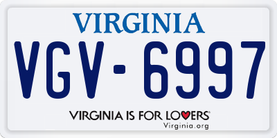VA license plate VGV6997