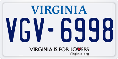 VA license plate VGV6998