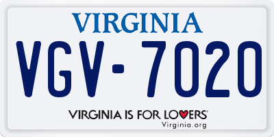VA license plate VGV7020