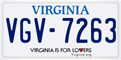 VA license plate VGV7263