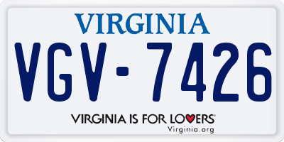 VA license plate VGV7426