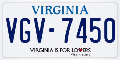 VA license plate VGV7450
