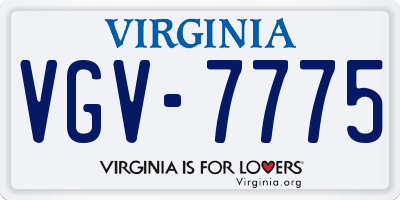 VA license plate VGV7775