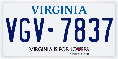 VA license plate VGV7837