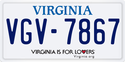 VA license plate VGV7867