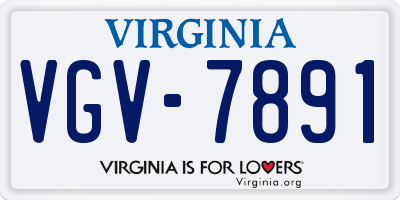 VA license plate VGV7891