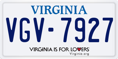 VA license plate VGV7927