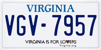 VA license plate VGV7957