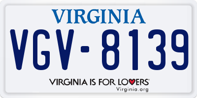 VA license plate VGV8139