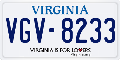 VA license plate VGV8233