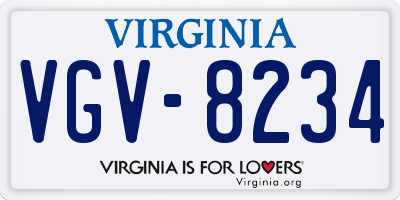 VA license plate VGV8234